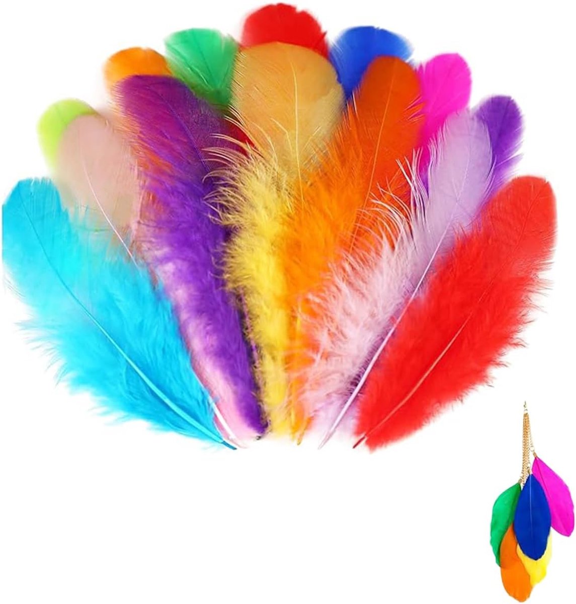 Veren om te knutselen, natuurlijke knutselveren, 5-8 cm, decoratie voor Pasen, Halloween, dromenvanger, feest, bruiloft, doe-het-zelf kostuums, knutselprojecten