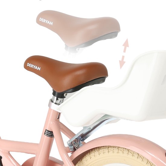 Deryan Zoey Kinderfiets 12 Inch - Verstelbare Fiets met Mandje - Roze van Deryan — afbeelding 5