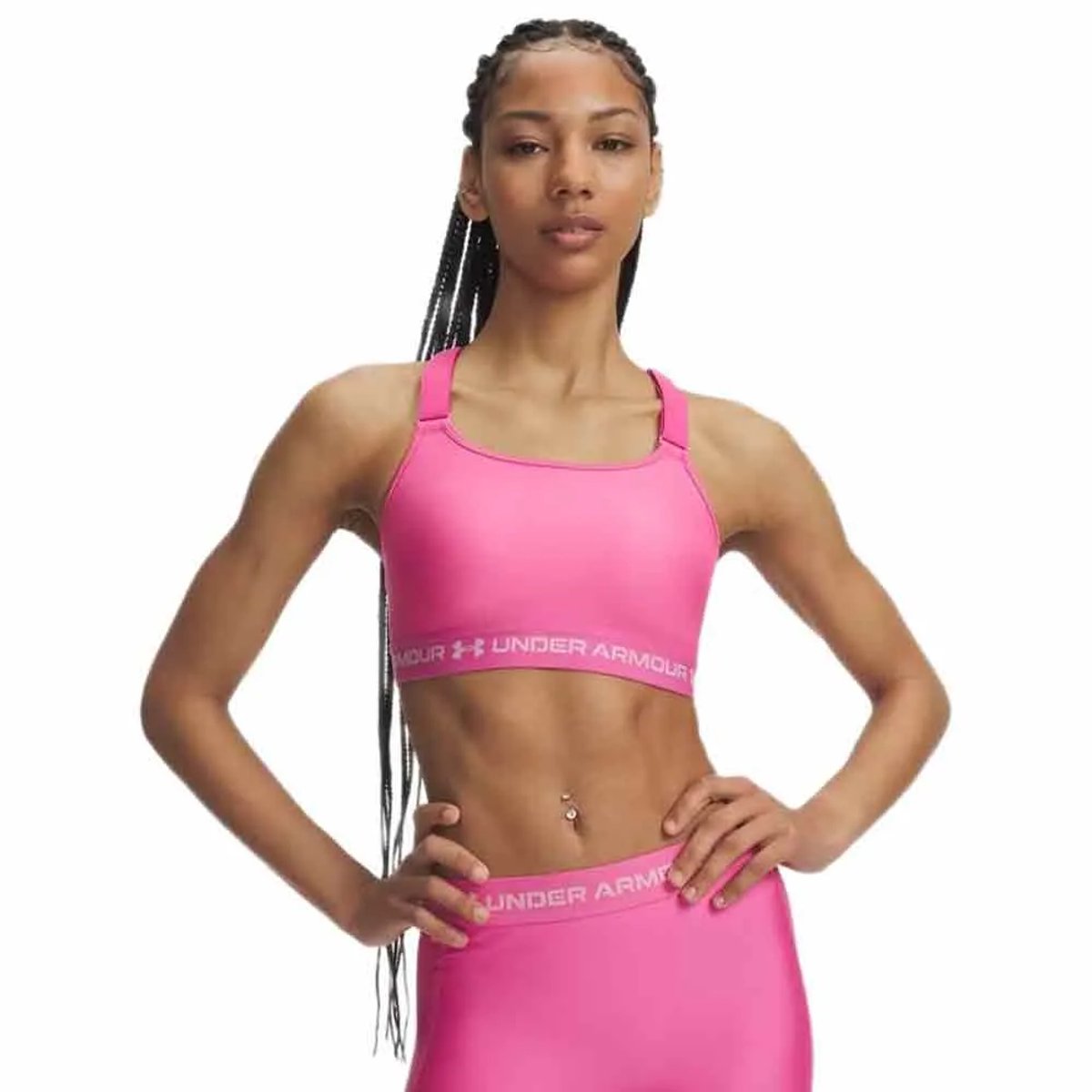 Under Armour Heatgear Sportbeha Met Hoge Impact Roze XS Vrouw