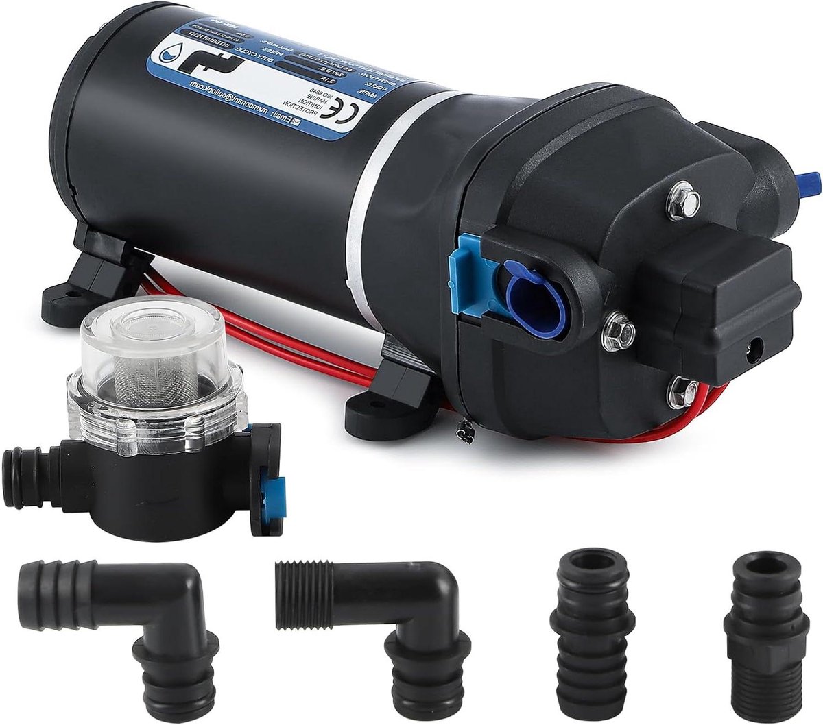 Automatische Waterpomp - Zelfaanzuigende Pomp - Caravan Watervoorziening - Automatische Start Stop - 17 L/min - Zwart