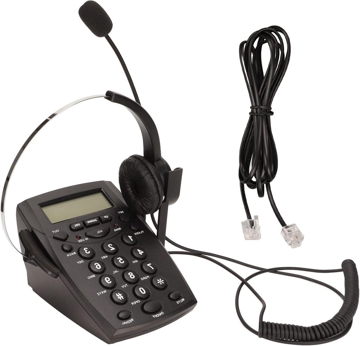 Vaste Telefoon - Headset Telefoon - Professioneel Bellen - Ruisonderdrukkende Microfoon - LED Display - Zwart