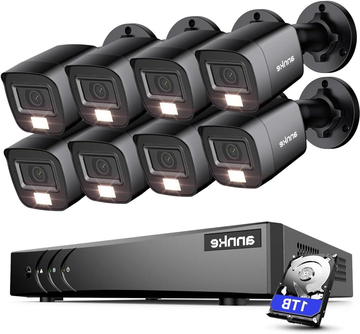 Beveiligingscamera Set - Woonhuis Camera - Huis Bewaken - AI Bewegingsdetectie - 8 Kanalen - Wit