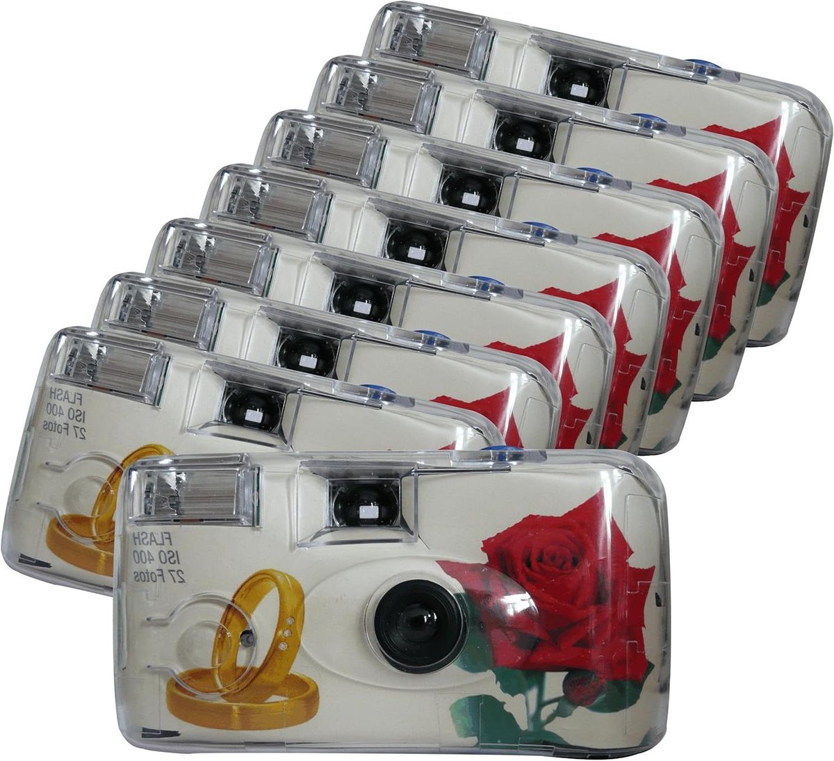 Wegwerp Camera - Kijkdoos - Momenten Vastleggen - Ingebouwde Flitser - 8 Stuks - Wit