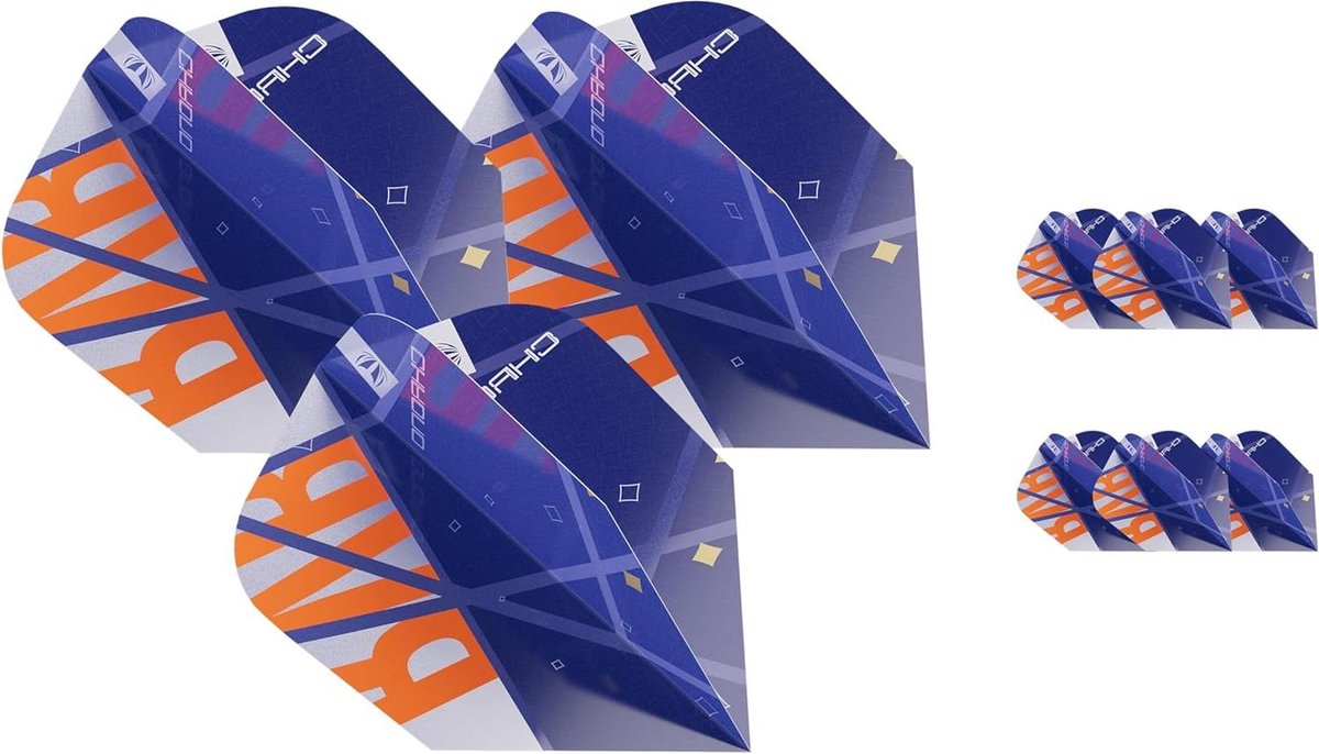 Dart Vluchten Set - Vliegtuigjes Dartpijlen - Precisie Darts Spelen - Duurzaam 100 Micron Materiaal - 9 Stuks - Blauw Oranje
