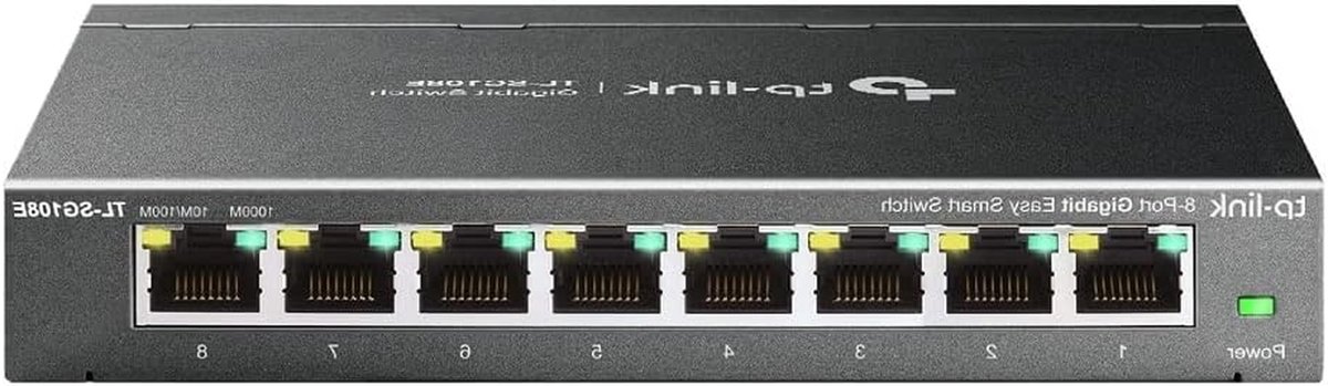 Netwerk Switch - Gigabit Hub - Netwerk Uitbreiding - Energiezuinig Ontwerp - 8 Poorten - Metaal Zwart