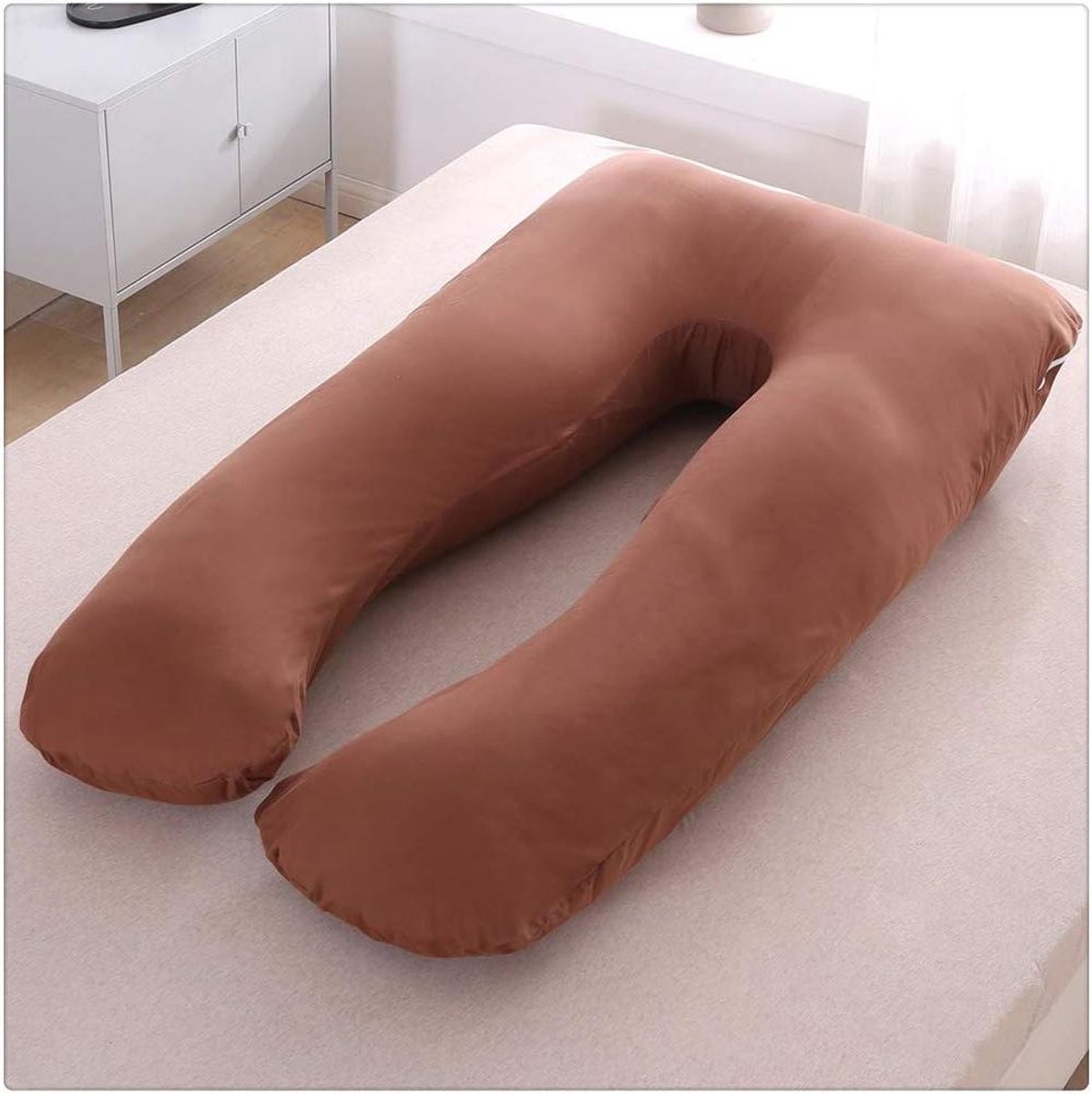 Zwangerschapskussen - U Kussen - Comfortabel Slapen - Hypoallergeen Materiaal - 127x76cm - Bruin