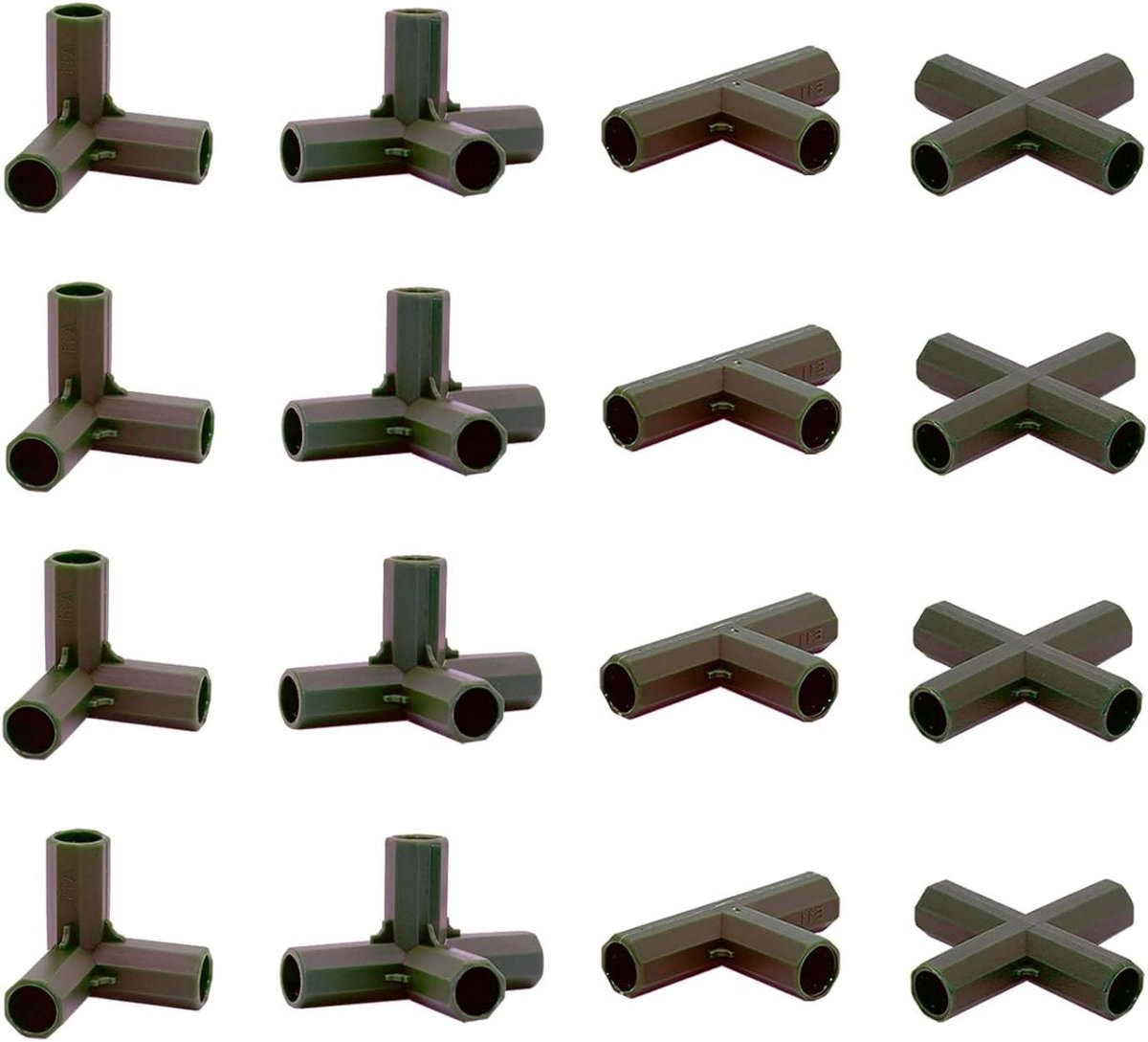 Kas Frame Connectoren - Ondersteuning Koppelingen - Tuin Structuur Bouwen - Zware Kwaliteit - 16 Stuks - Zwart