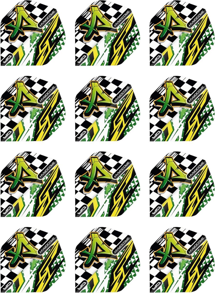 Dart Flights - Vliegjes Set - Darts Spelen - Extra Dikke Kwaliteit - 12 Stuks - Zwart Wit Groen