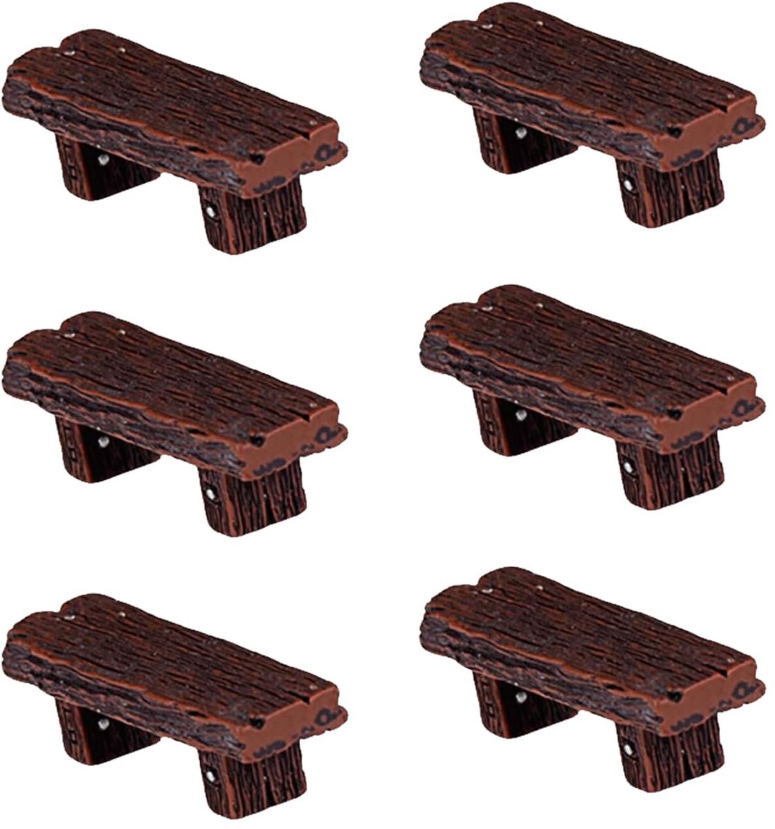 Inovra- Tuindecoraties 6 Miniatuur Banken - Retrostijl - Sprookjestuin - Multifunctionele Inrichting - Compact Formaat - Duurzame Structuur - Miniatuurbanken