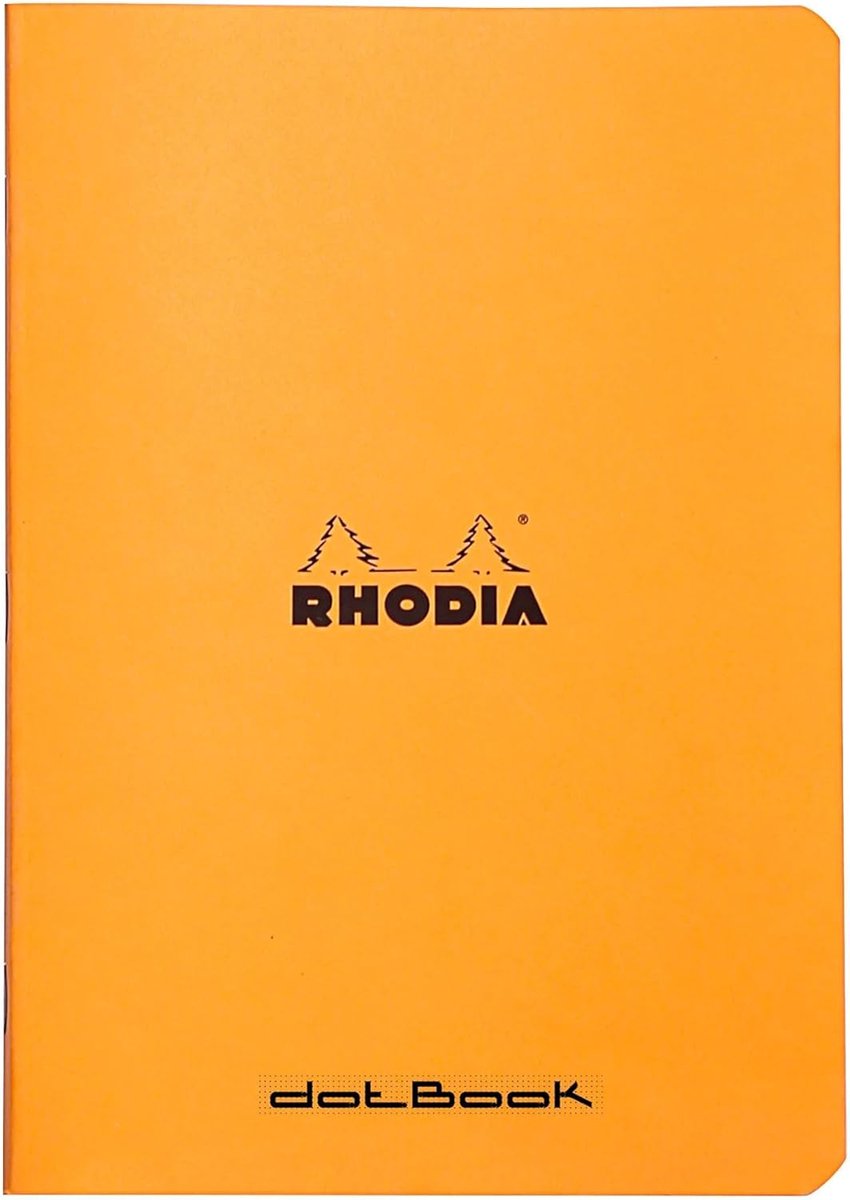 Thijox - Set van 10 Oranje Geniete Notitieboeken A5 - Dot Stippen - 96 Pagina's - Clairefontaine Wit Papier 80 g/m² - Waterafstotende Omslag - Perfect