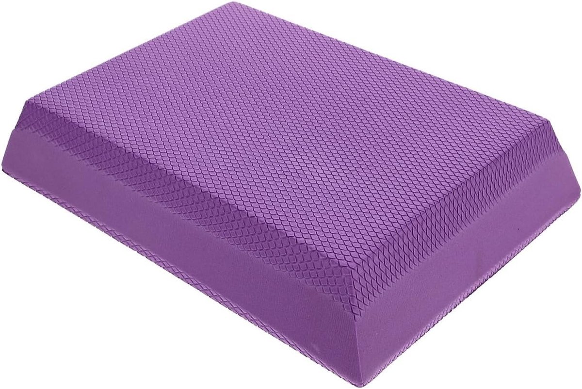 Yoga Balance Mat met Dikke Knie Pads - Draagbare Balance Mat voor Thuis Workout en Fitness Oefeningen in Paars