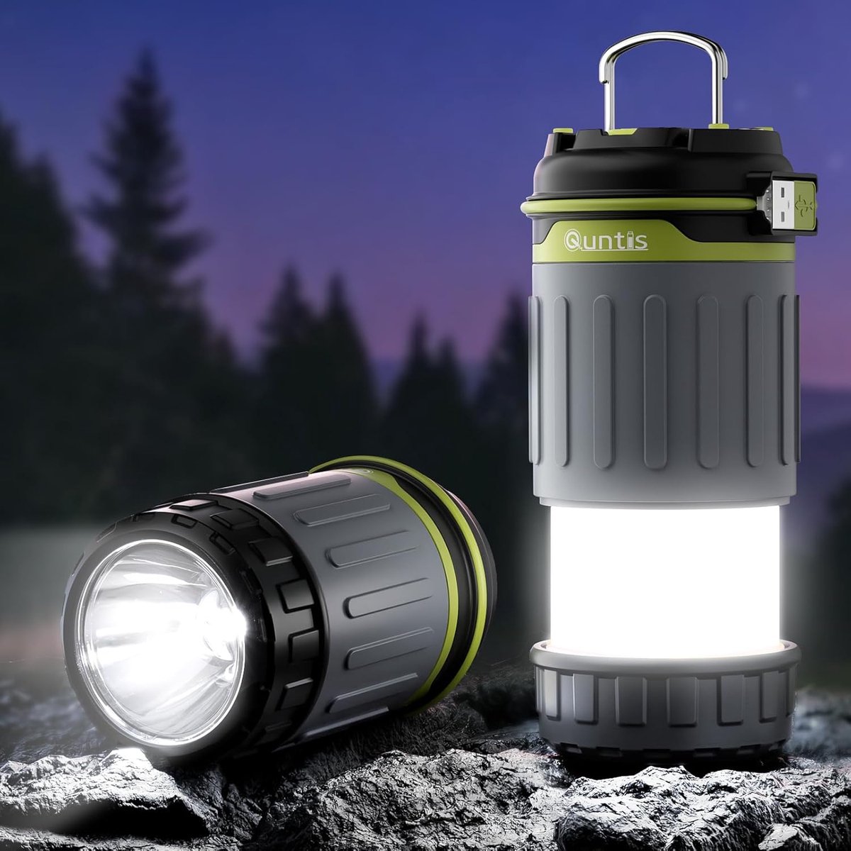 Thijox - Oplaadbare Campinglantaarn 600 Lumen - Telescopisch Campinglicht met 3 Instelbare Standen, 3200 mAh Batterij, Magnetische Basis en Haak voor