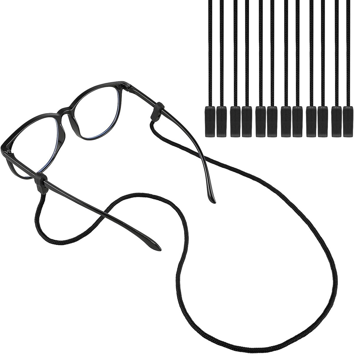 Thijox - 6 Stuks Brillenriem Sport - Anti-slip Zonnebrilhouder Rond de Nek - Universele Brillen Lanyard voor Mannen en Vrouwen - Siliconen en Polyeste
