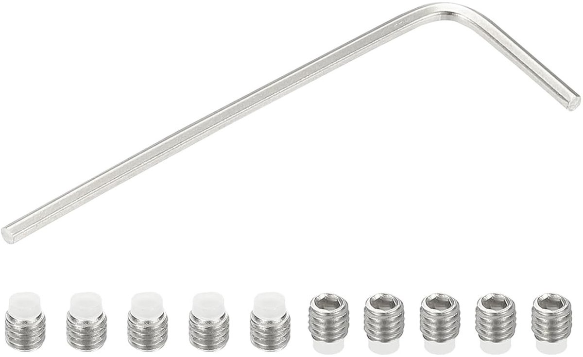 M3 x 3mm Nylon Tip Hoofdschoeven - Verpakking van 10 Rvs 304 Zeskantkop - Antislip Sleutel voor Precisiewerk