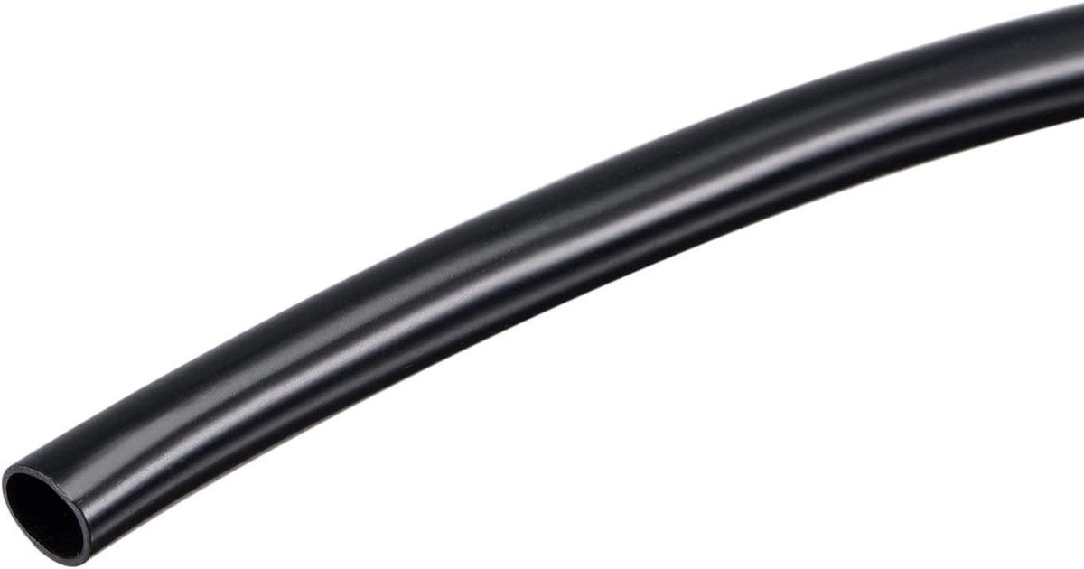 Flexibele PVC slang voor bescherming van kabels en draden, 3 meter lang, 5 mm ID, 6 mm OD, zwart, ideaal voor klussen en installatie
