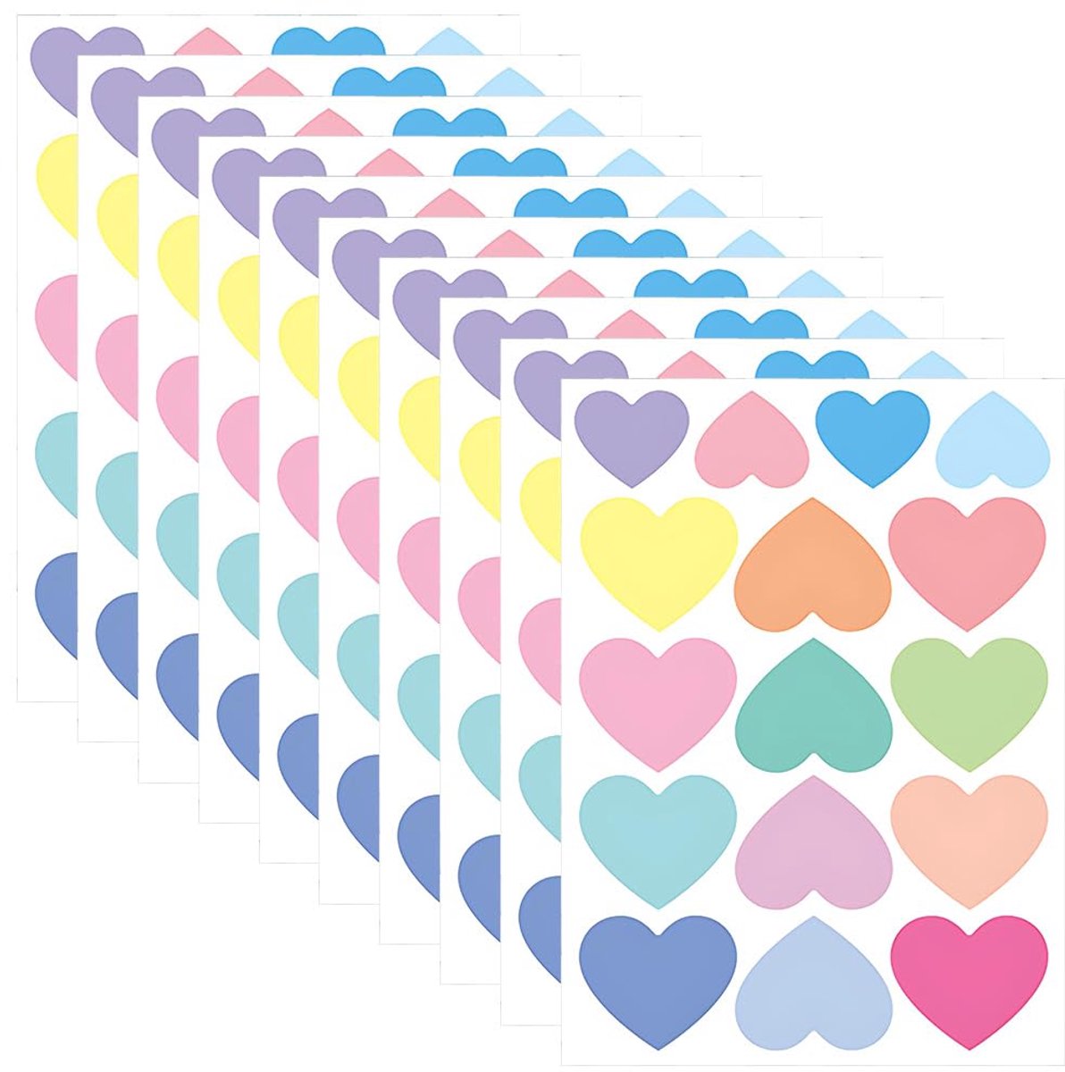Muurstickers Muursticker Set Hartvormig Muurstickers Veelkleurig voor plafond, slaapkamer, woonkamer(elk met L12 + S4 stukken)