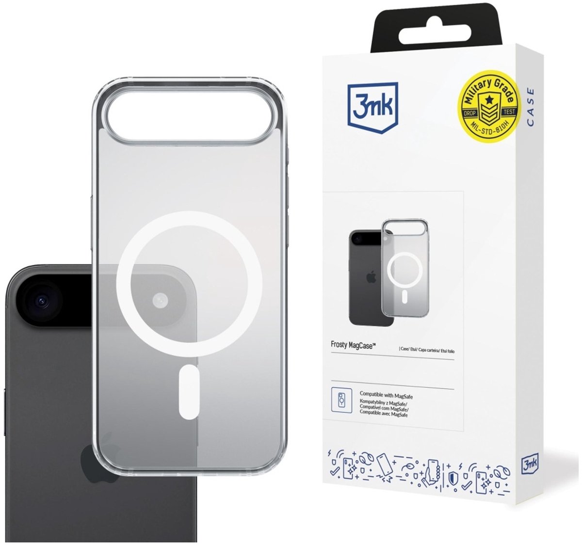 3Mk Frosty Magcase Voor Apple Iphone 17 Air, Witte Hoes Met Magnetische Sluiting.