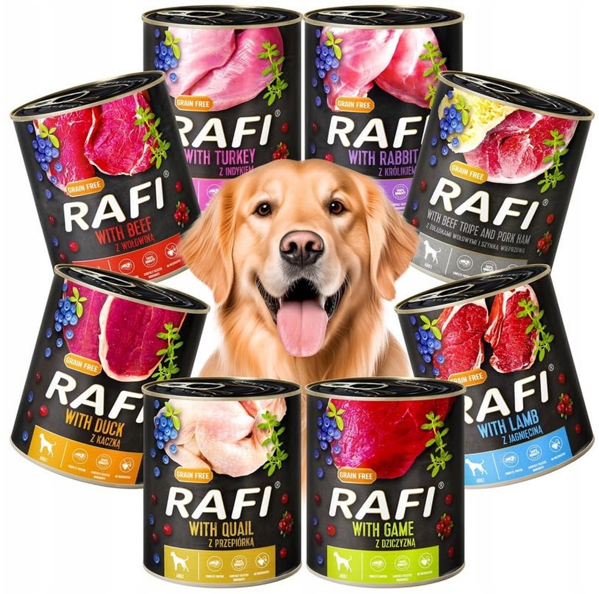 Dailygoods- Natvoer Honden 16 x 400 g - Blikjes - 8 Smaken - Compleet - Volwassen Honden - Variatie en Hoge Acceptatie - Hondenvoer