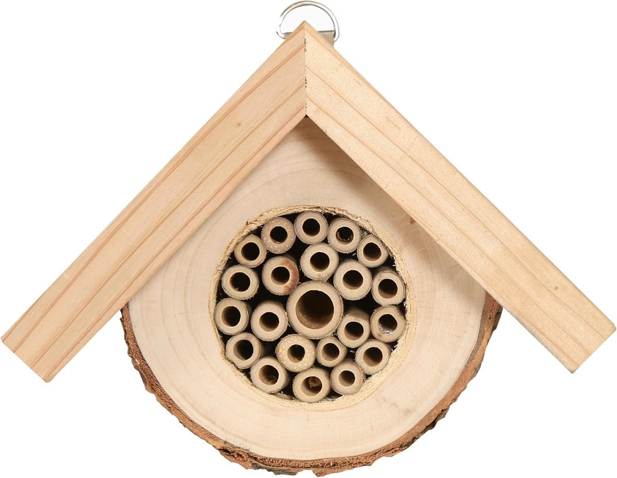 Insectenhotel weerbestendig voor wilde bijen ca. 17 x 135 x 8 cm cederhout/populier naturel