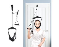 SnelShoppen - Neck Stretcher Cervicale Traction Device voor Nekpijn, Dubbele Ratchet, Draagbaar Boven Deur, Fysiotherapie voor Stijfheid en Hernia
