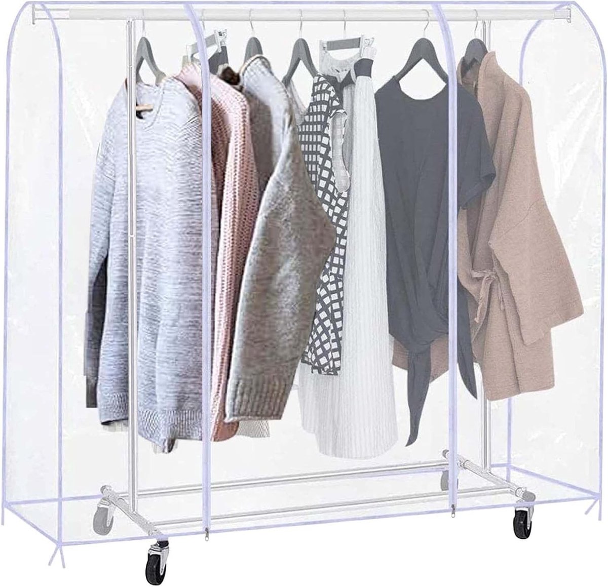 Kledingstand met Transparante Beschermhoes van 180 cm, Waterdicht en Beschermt Kleding tegen Zon en Stof