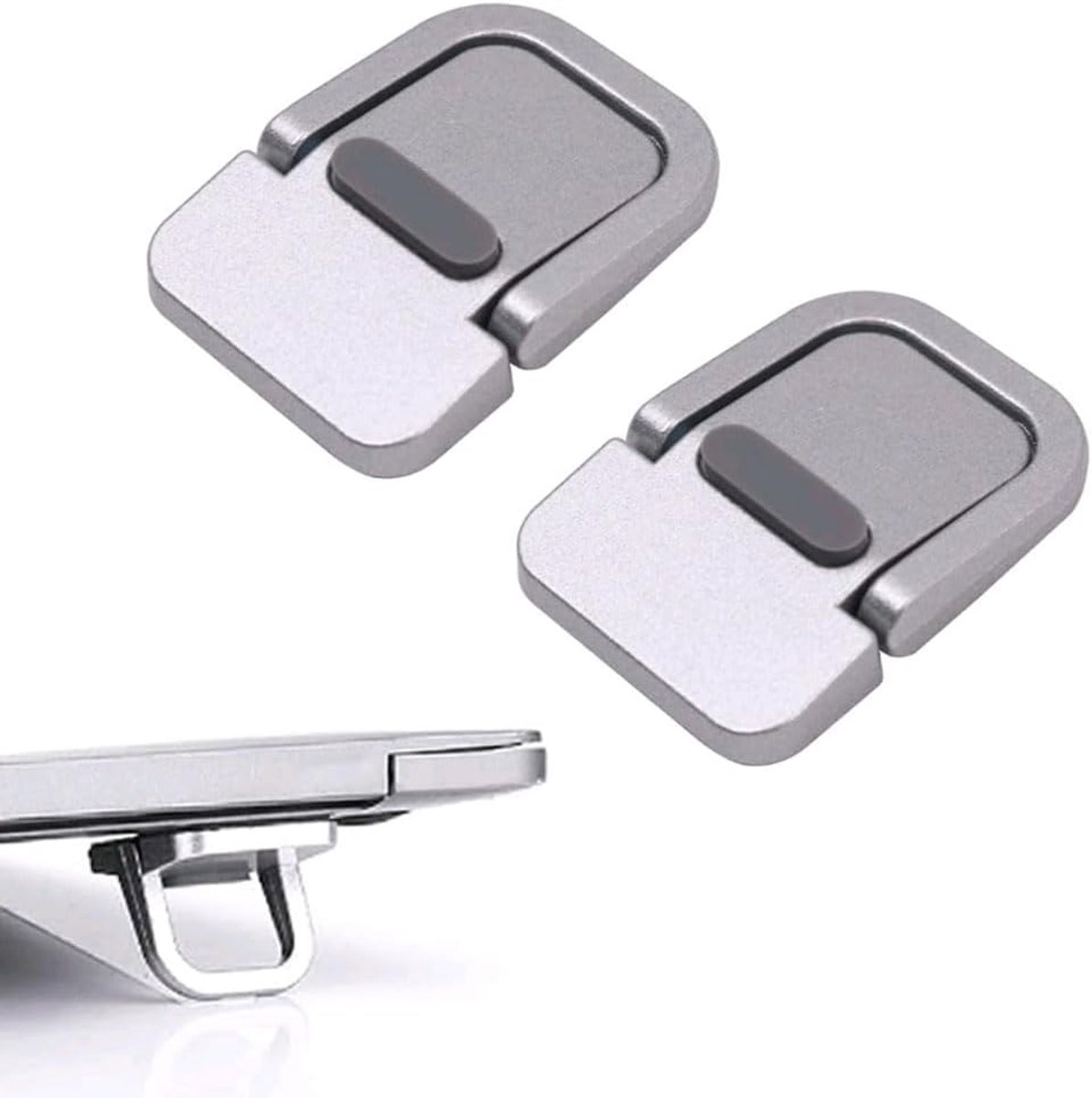 SnelShoppen - 2Pcs Zilveren Draagbare Keyboard Riser - Zelfklevende Mini Laptop Stand - Onzichtbare Computer Keyboard Stand voor Verbeterde Luchtcircu