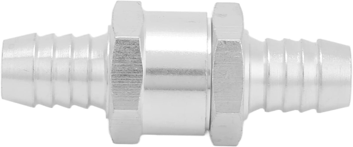 Inline terugslagklep voor lucht, water en gas - Aluminium legering, 12mm, ideaal voor brandstof en olie toepassingen