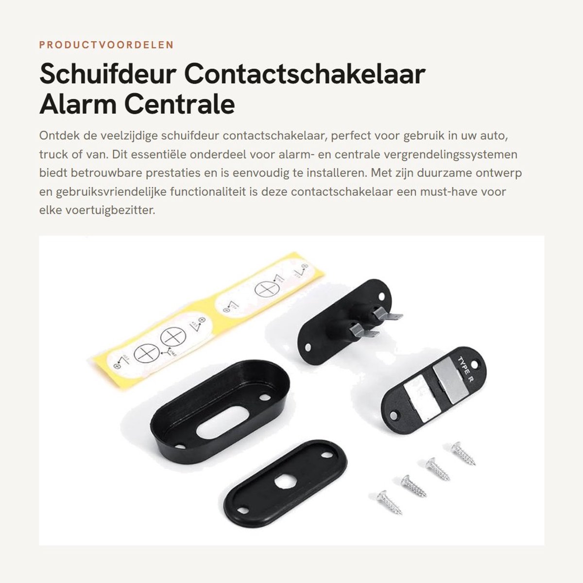 Dailygoods - Schuifdeur Contactschakelaar - Alarm Centrale Vergrendelingssystemen - Zwart - Contactschakelaar Latch Kit - Geschikt voor Auto Truck Van...