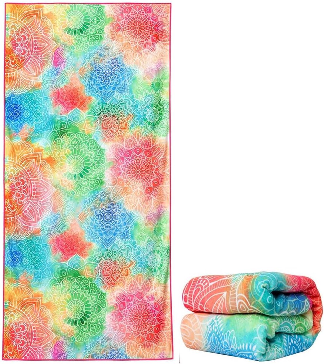 Thijox - Extra Grote Boho Tie Dye Strandlakens voor Volwassen Meisjes - Oversized Dikke Microvezel Badstof - Zandbestendig Sneldrogend 76 x 152 cm - I