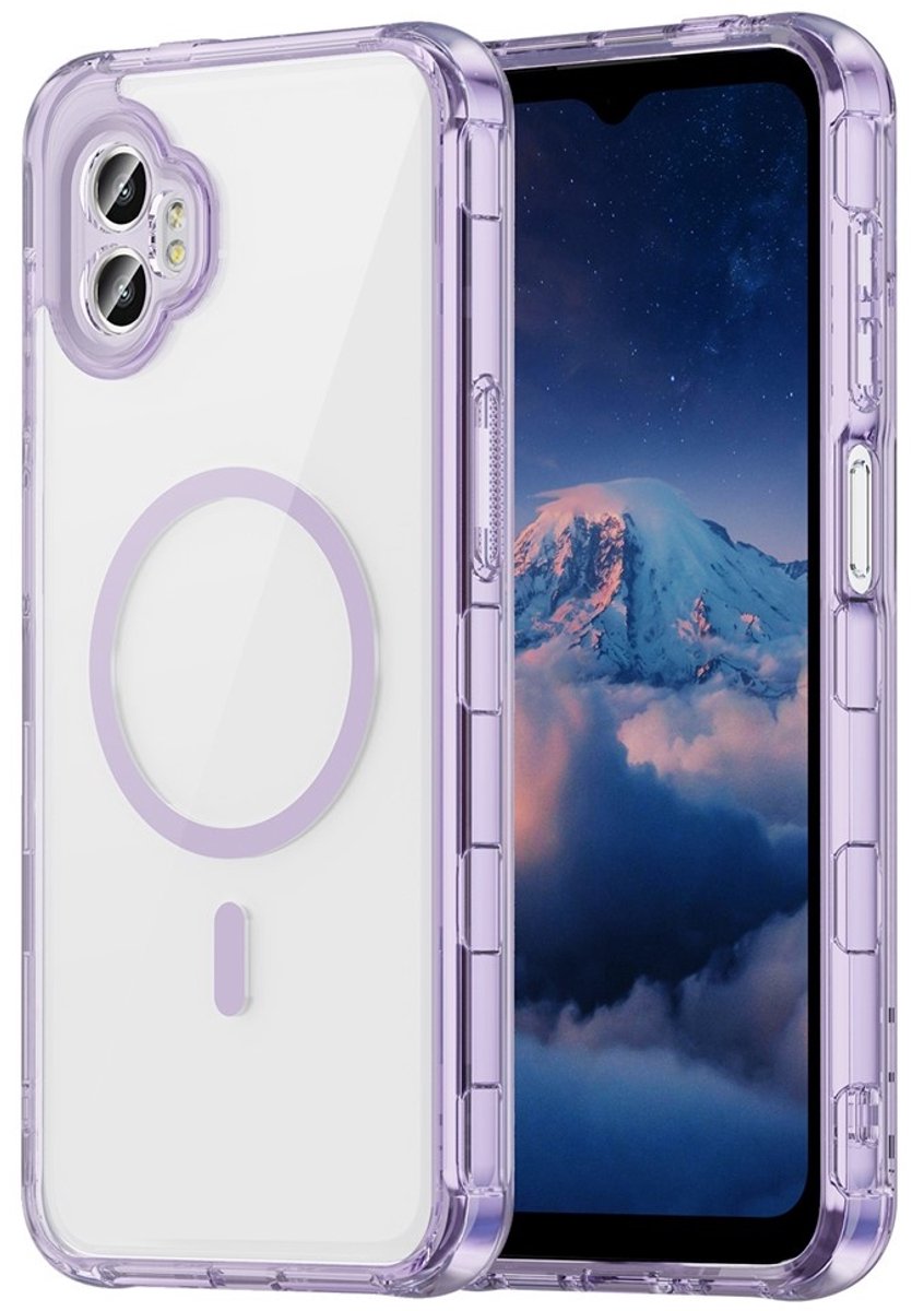 Coverup Hoesje - Geschikt voor Samsung Galaxy Xcover 7 Pro Hoesje - Coverup Clear TPU Back Cover - MagSafe Compatible - Paars