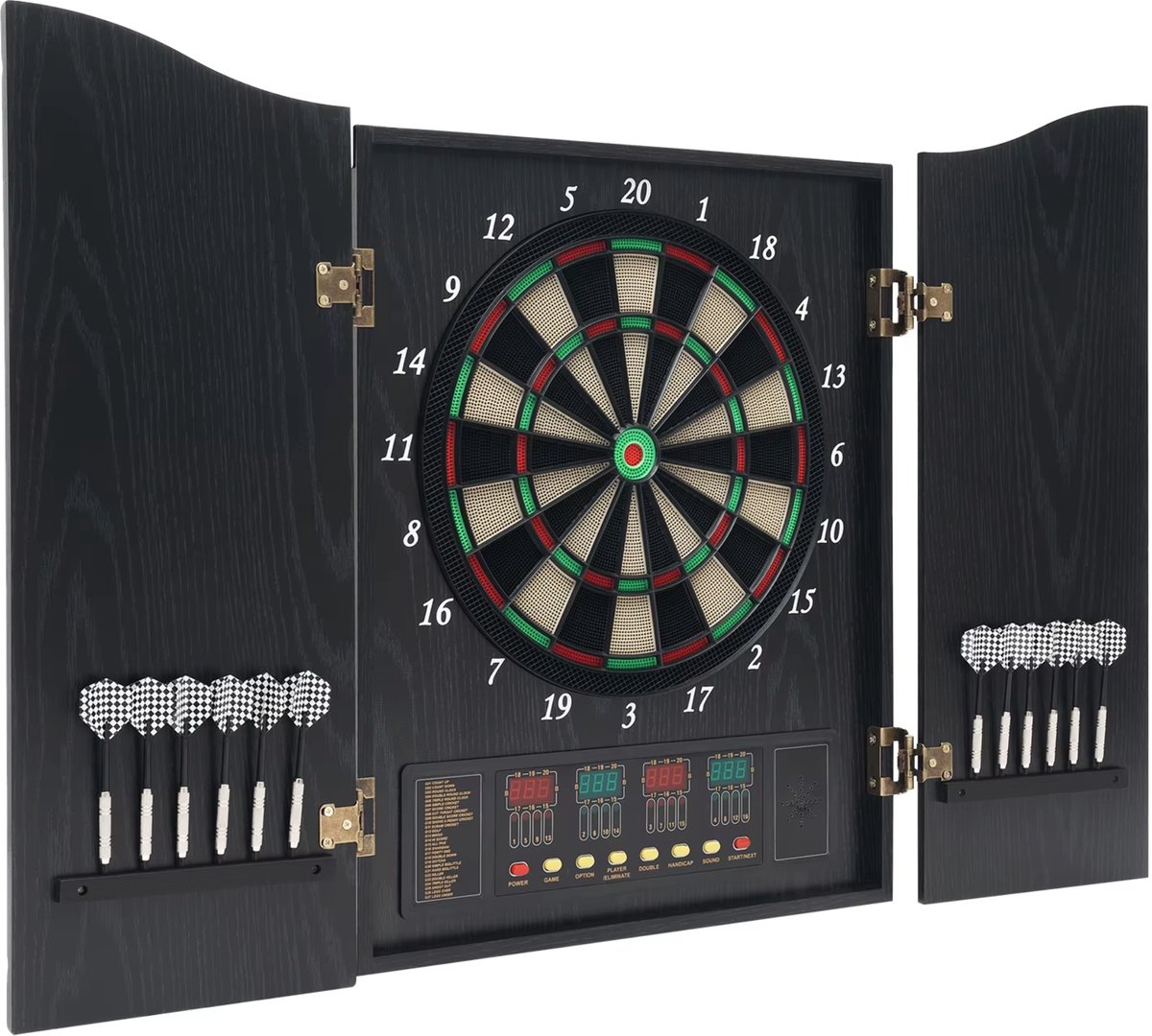 VIEMAE Dartbord - Elektronisch dartbord - Dartbord volwassenen elektronisch - Incl dartkast, dartpijlen - 4 LED displays - 12 darts
