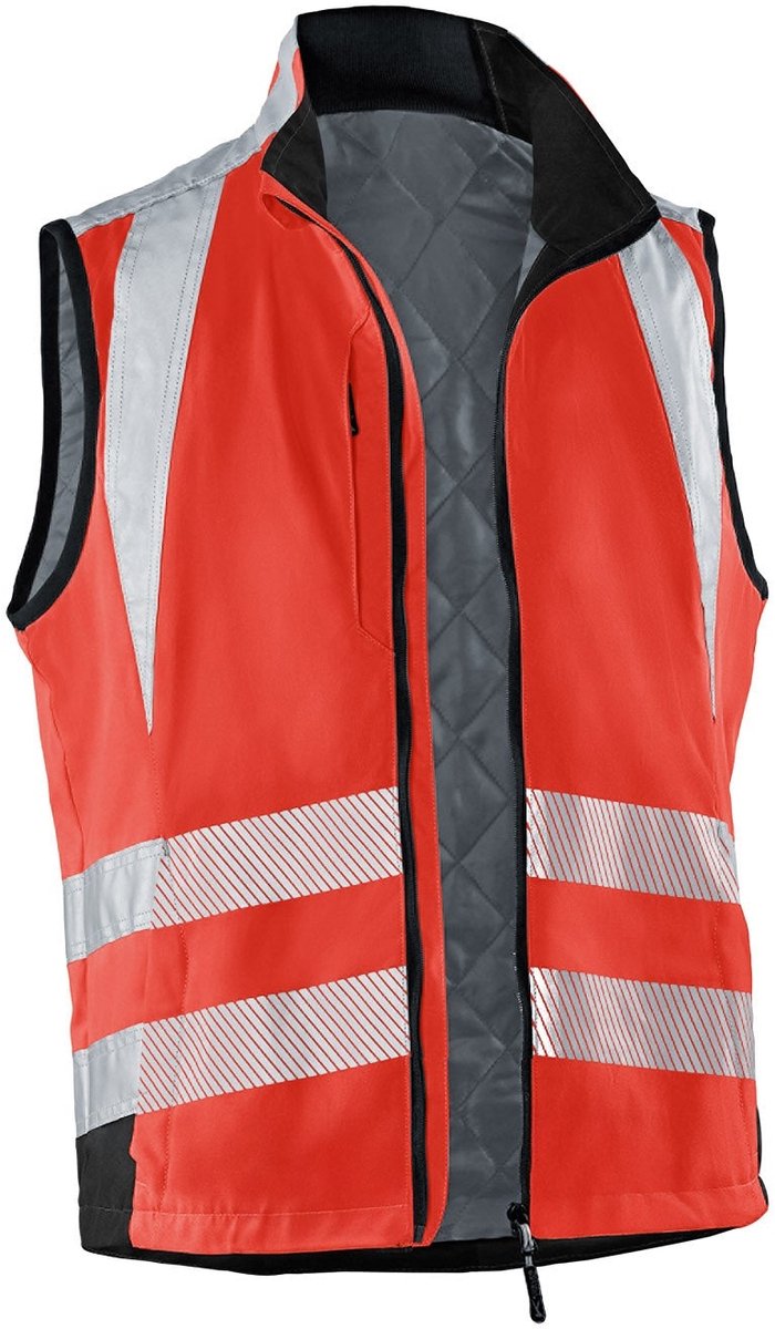 KUBLER PSA REFLECTIQ 72078341 Hi Vis Reflecterend Werkvest HEREN Veiligheidsvest Signaalrood Zwart - Koudebescherming