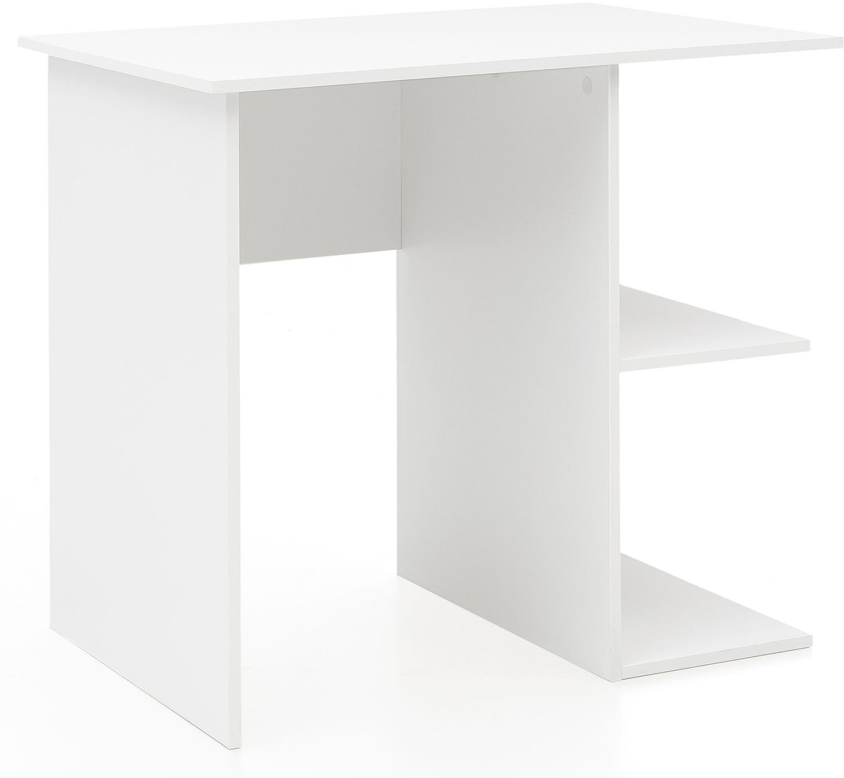 Computer bureau WL5.757 Wit bureau 82 x 60 x 76 cm | Kleine laptop pc-tafel zonder zwenkwielen | Kantoortafel met plank | Werktafel Kleine naaitafel Kort Modern