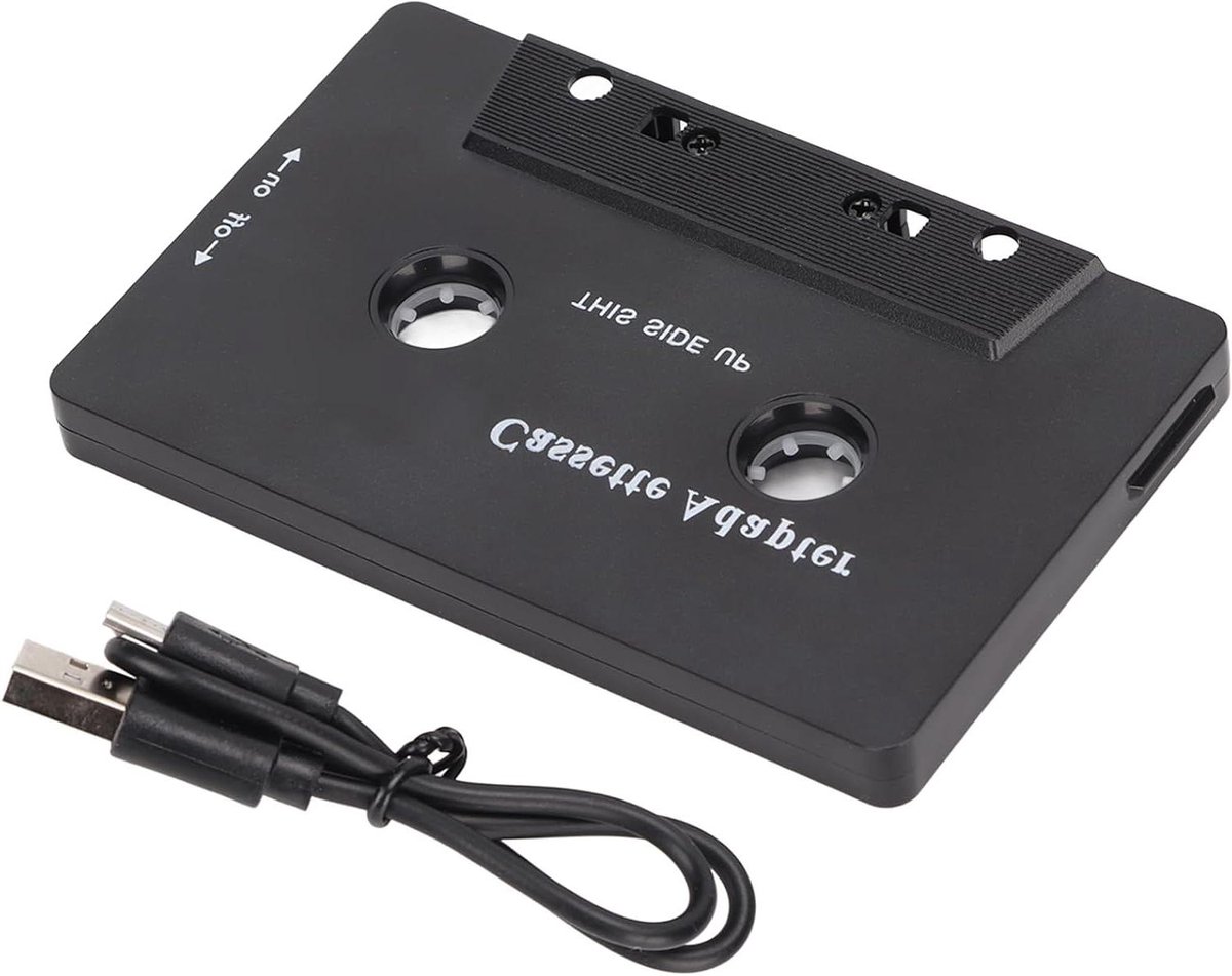 Cassette Adapter - Tape Ontvanger - Muziek Streamen Auto - Bluetooth 5.0 - 10 x 6.4 cm - Zwart