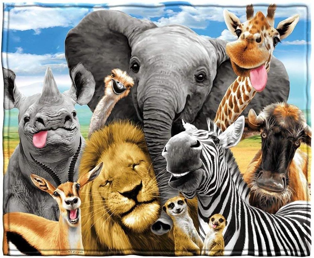 Deken Comfort Warmte - Zachte Pluche - Gezelligheid Thuis - Ultrazachte Hand - Niet Gespecificeerd - Afrikaanse Safari