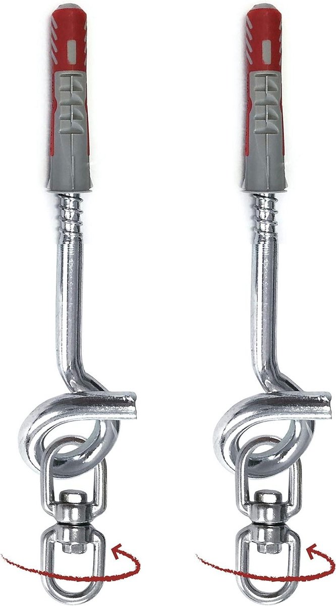 Plafondhaak Set - Schommelveren Ophanging - Hangstoel Bevestigen - Roestvrij Staal - 250 kg Belastbaar - Zilver