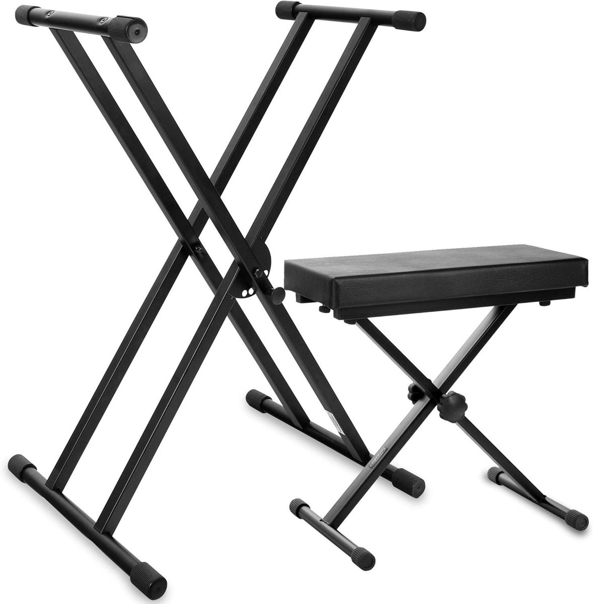 Keyboard Set - Muziek Standaard - Muziek Maken - Dubbele Steun - Verstelbaar - Zwart