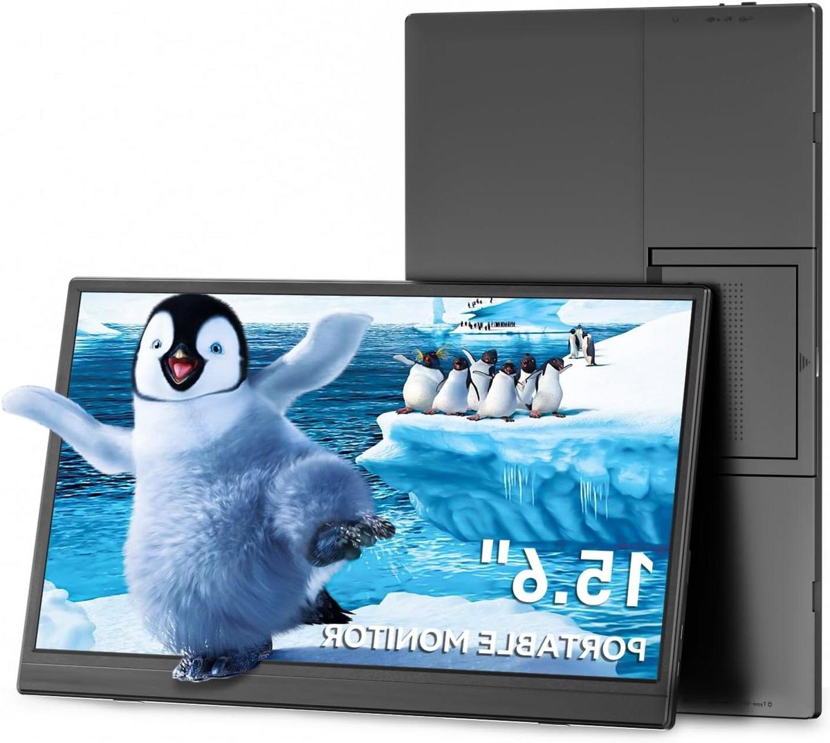 Draagbare Monitor - Extra Scherm - Productiviteit Vergroten - Full HD Resolutie - 156 Inch - Zwart