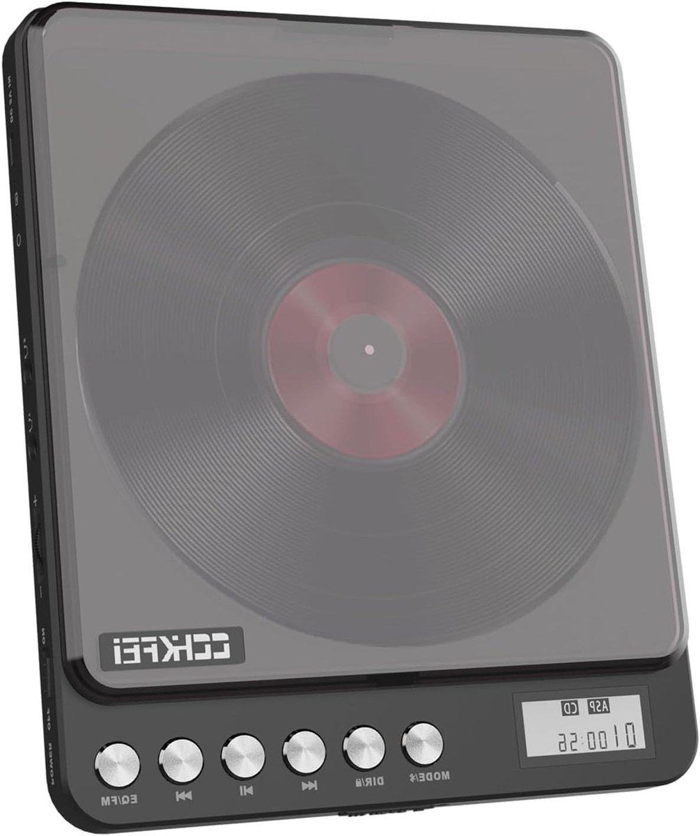 Draagbare Cd-speler - Disc Walkman - Muziek Luisteren - Ingebouwde Batterij - 2000 mAh - Zwart
