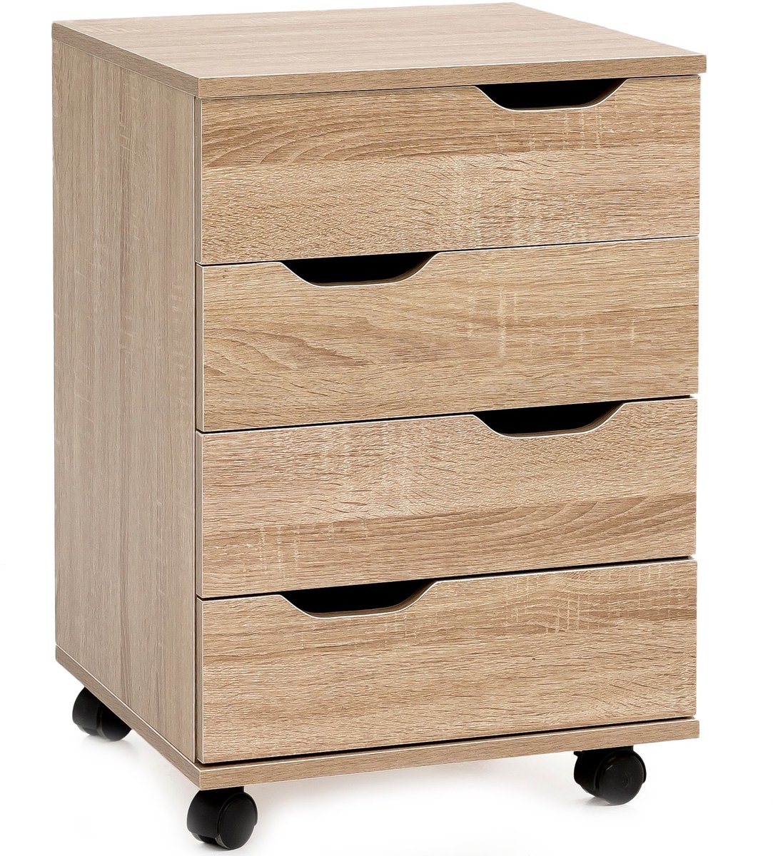 rolcontainer WL5.931 Sonoma 40x60x40cm ladekast kantoorcontainer | Bureaucontainer met laden | Container zijcontainer kantoor met zwenkwielen | Kleine ladecontainer