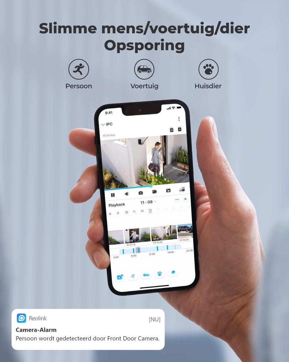 SnelShoppen - 12MP PoE Beveiligingscamera Buiten met Spotlicht, Personen en Voertuig Detectie, Kleuren Nachtzicht, 2-Weg Audio, Bewegingsalarm, Timela
