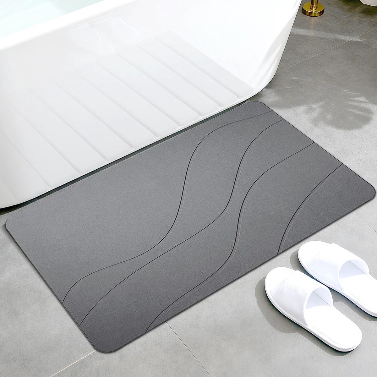 Badmat 39 x 60 cm met een stijlvol patroon - Luxe, Antislip, Absorberend en Comfortabel
