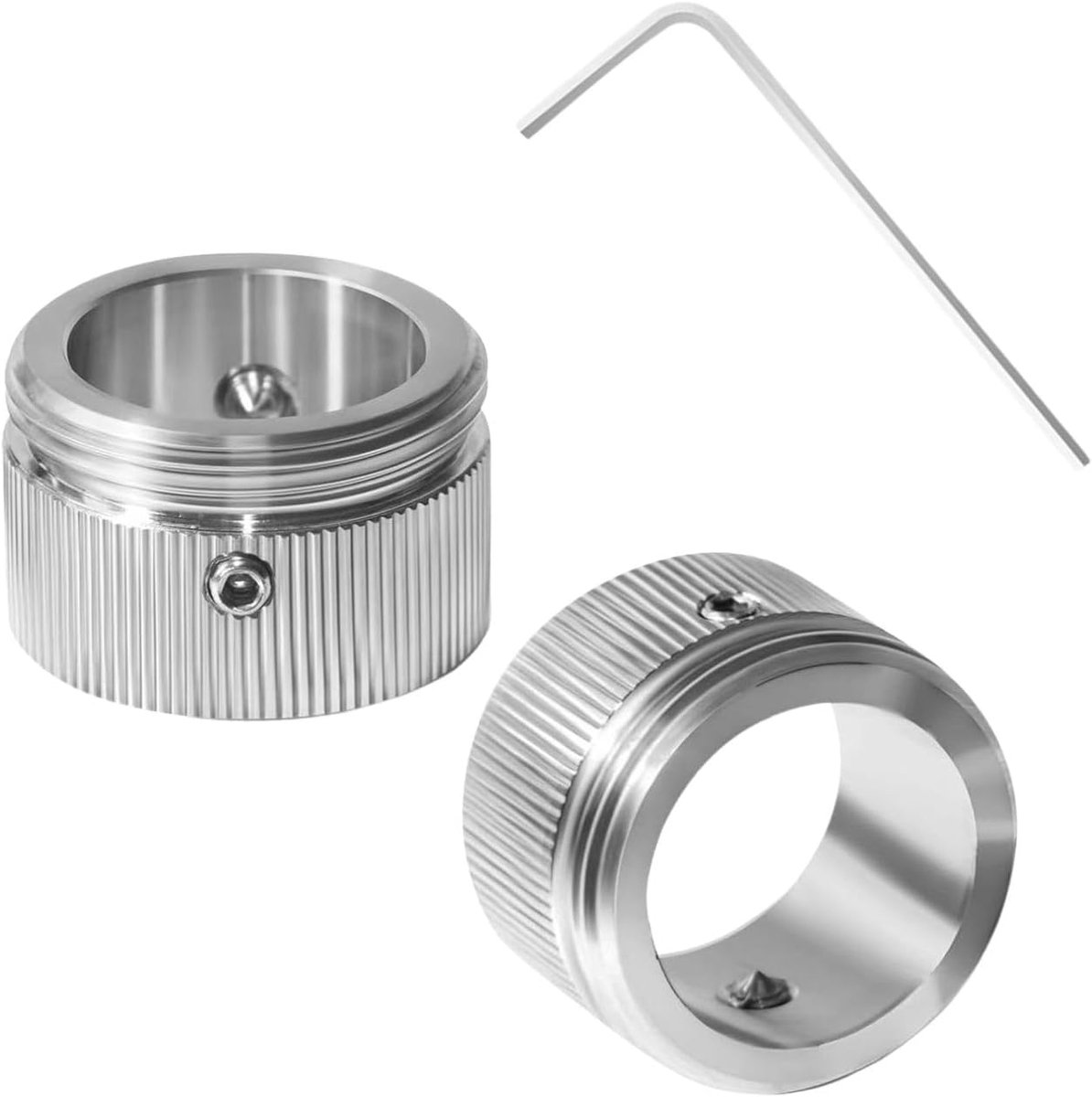 Thijox - 2-delige M30x1,5 Radiatorthermostaatadapter van 304 Roestvrij Staal voor RA RAV RAVL Ventielen met Zeskantsleutel - Zilveren Verwarmingsventi
