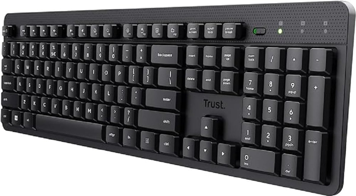 SnelShoppen - Draadloos Toetsenbord - Stil en Spatwaterdicht - Italiaanse QWERTY Lay-out - Diep Profiel Toetsen - USB-ontvanger 2,4 GHz - Zwart Toetse