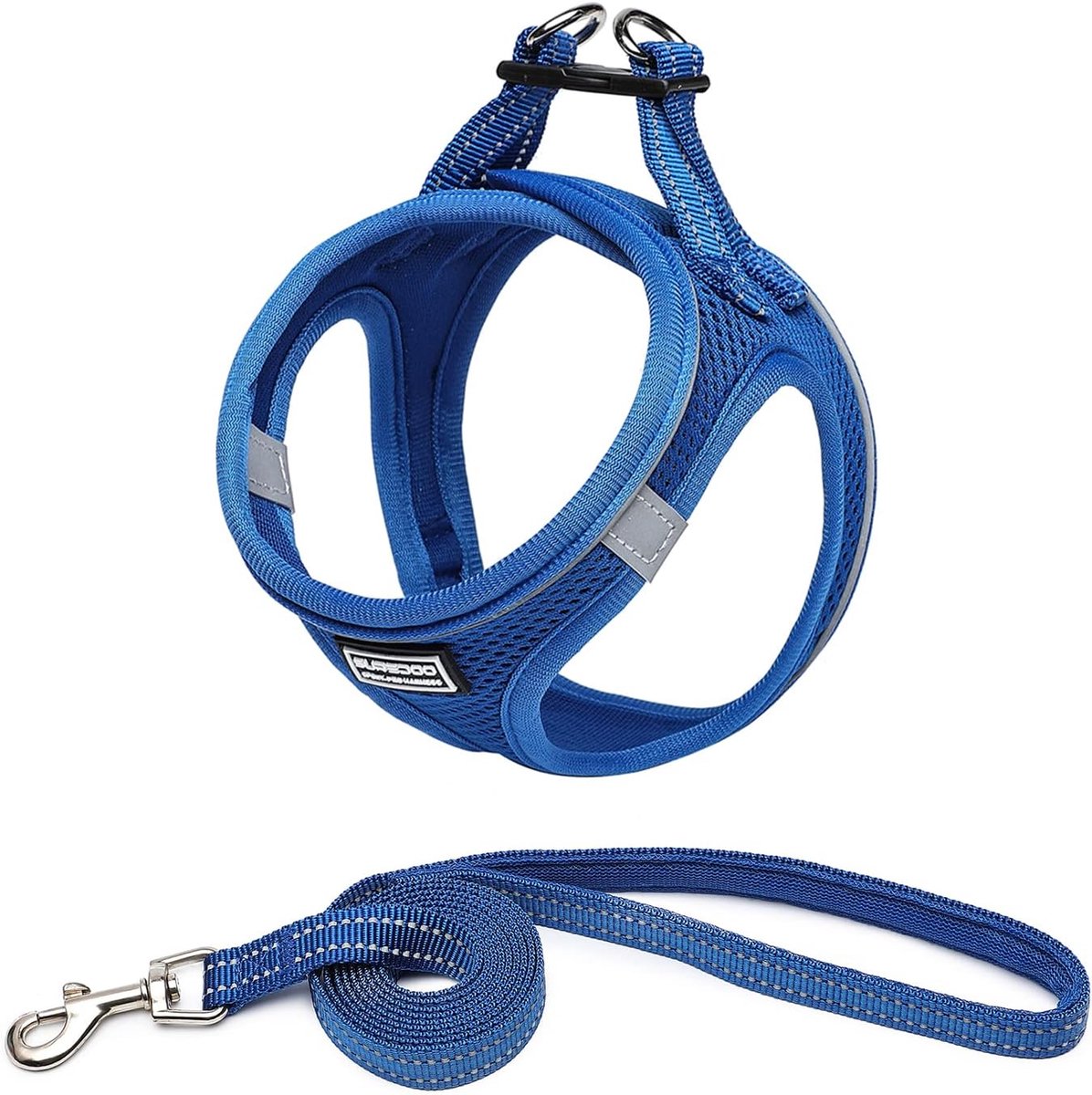 SnelShoppen - Dog Harness met Leash Anti-Pull Reflective Borstharnas voor Kleine Honden, Puppies en Katten - Lapis Blauw, XS - Comfortabel en Veilig