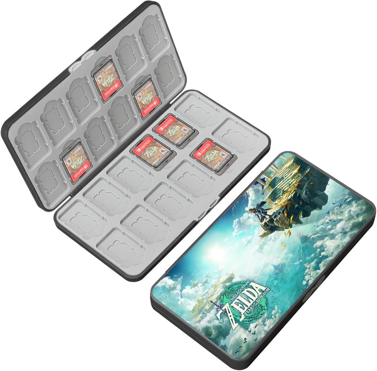 SnelShoppen - Playing Card Case met 24 Slot voor Switch Game Cards en SD Kaarten, Hoogwaardige ABS en Zachte Silicone Lining, Compacte en Duurzame Car