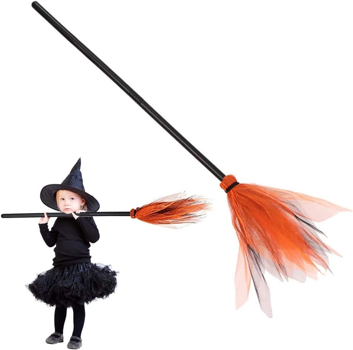 Heksenbezem voor Halloween, Perfecte Accessoire voor Kostuumfeesten en Decoratie, Ideaal voor Halloween Party en Themed Events