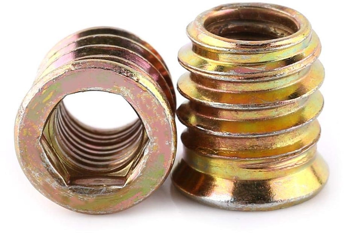 Set van 20 verzinkte carbon stalen schroefmoeren, hexagonale inbus moeren voor houten meubels (M8*15mm) - Duurzaam, sterk en veelzijdig gebruik