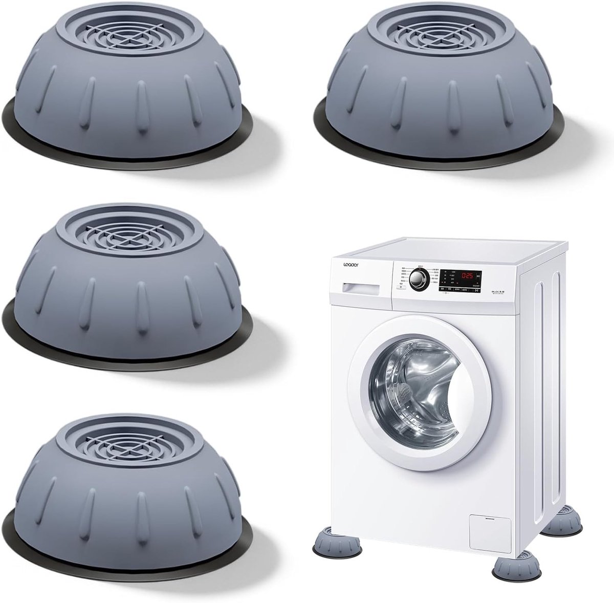 4 stuks anti-vibratie houders voor wasmachines, rubberen pads, trillingsdempers en accessoires