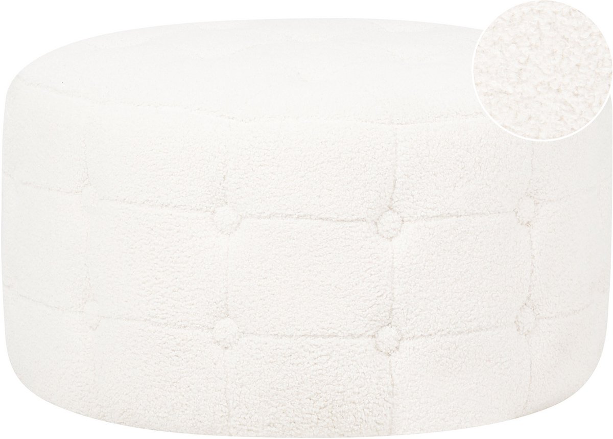 TAMPA - Poef - Wit - Bouclé